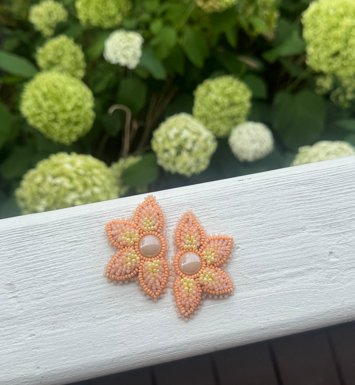 Peach Flower Earrings